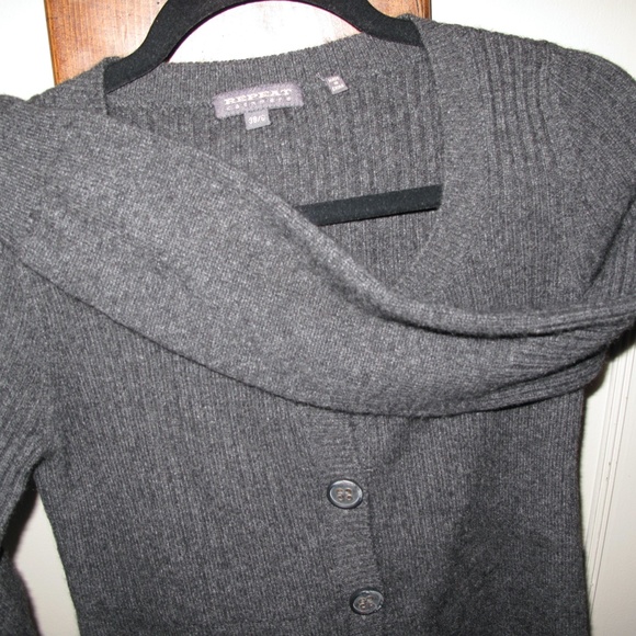 REPEAT CASHMERE Grey Ribbed Cardigan 38 Small - Picture 8 of 15